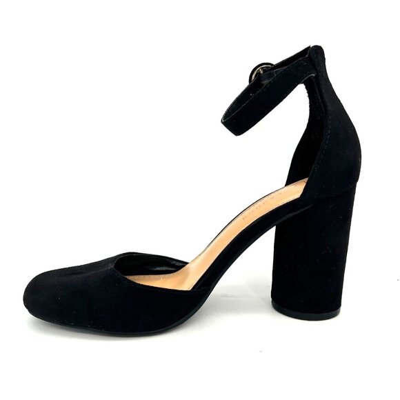 Lauren Conrad Hydrangea Womens Shoes Size 6.5 Black Suede Ankle Strap Block Heel - Picture 11 of 15